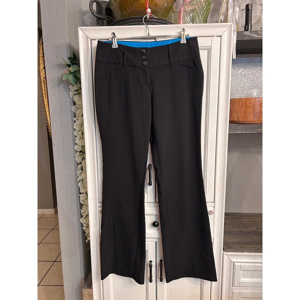 Vintage Y2K Low Rise Black Slacks Trousers Flare Leg Size 5